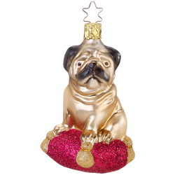 Mops Bruno, fiedeler Mops 9,5cm - Inge-Glas Weihnachtsschmuck