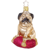 Mops Bruno, fiedeler Mops 9,5cm - Inge-Glas Weihnachtsschmuck