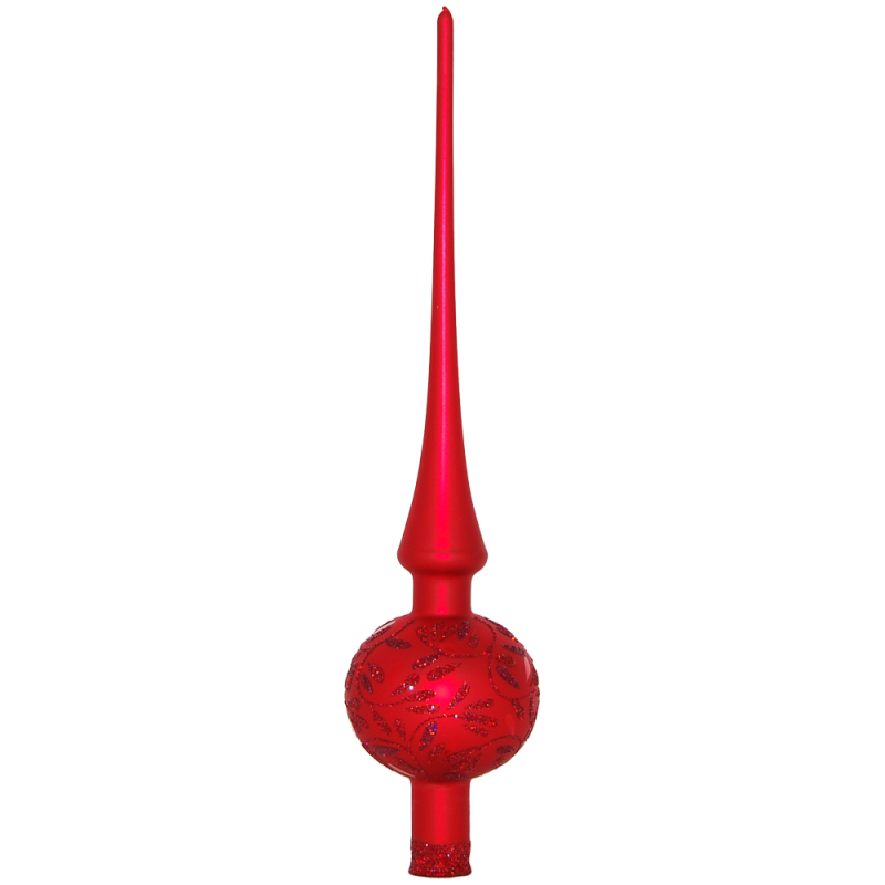 Spitze, Christbaumspitze Freudentanz Ø 7cm x 30cm rot Inge-Glas Christbaumschmuck