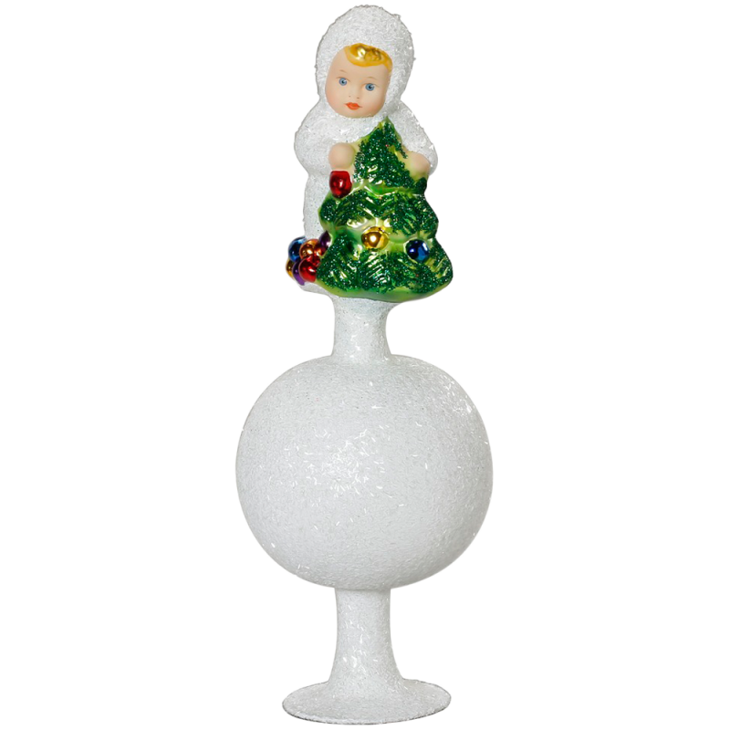 Spitze, Figuren Christbaumspitze Bäumchen für's Fest Ø 8cm / 21,5cm Inge-Glas Christbaumschmuck