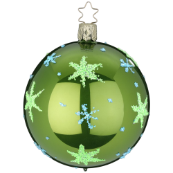 Christbaumkugel Anderswelt Sternenhimmel Mintgrün Opal Ø 8cm Inge Glas® Christbaumschmuck