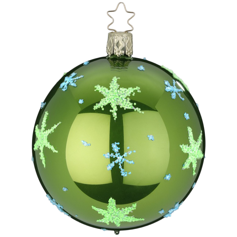 Christbaumkugel Anderswelt Sternenhimmel Mintgrün Opal Ø 8cm Inge Glas® Christbaumschmuck