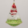 Nikolaus Ufo-Ornament Eislack grün 11cm x 14cm Schatzhauser Weihnachtsschmuck