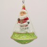 Nikolaus Ufo-Ornament Eislack grün 11cm x 14cm Schatzhauser Weihnachtsschmuck