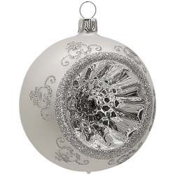 Reflexkugel silber matt Ø8cm Schatzhauser Thüringer Glas und Weihnachtsschmuck