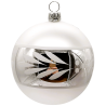 Weihnachtskugel nostalgischer Zauber Ø 10cm, silber - Schatzhauser Christbaumschmuck, Lauschaer Glaskunst