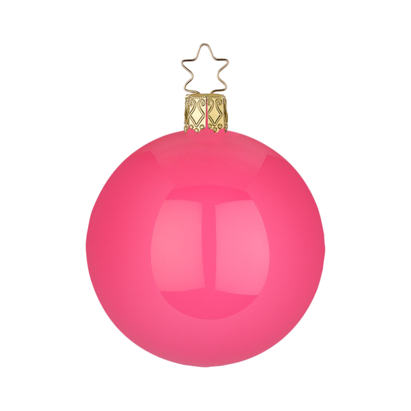 Christbaumkugeln pink emaille Ø 6cm - Inge-Glas Christbaumschmuck