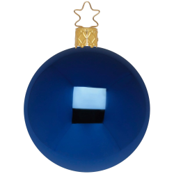 Christbaumkugeln Anderswelt Ø10cm Mitternacht Blau glänzend Inge Glas® Schmuck Christbaumschmuck