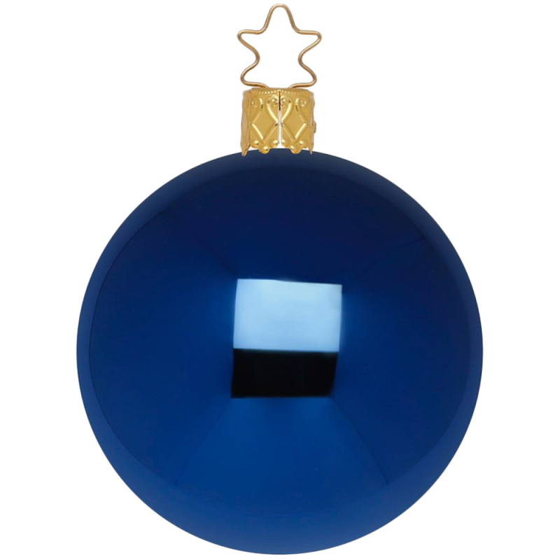 Christbaumkugeln Anderswelt Ø10cm Mitternacht Blau glänzend Inge Glas® Schmuck Christbaumschmuck