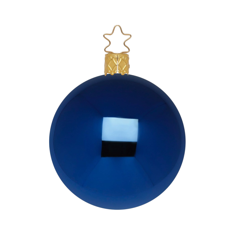 Christbaumkugeln Anderswelt Ø 6cm Mitternacht Blau glänzend Inge Glas® Schmuck Christbaumschmuck