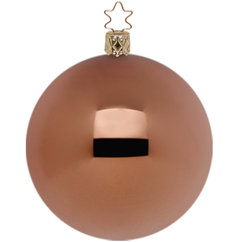 Christbaumkugeln Ø 8cm braun glänzend Inge Glas® Schmuck Christbaumschmuck