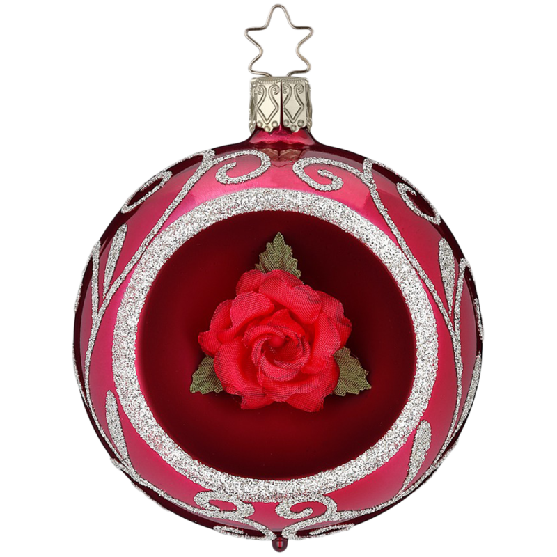 Reflexkugel Weihnachtskugel dahlierot opal glanz Ø 8cm Inge-Glas® Christbaumschmuck