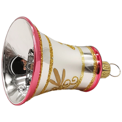 Glocke Lauscha Nostalgie rot Ø 5cm - Schatzhauser Christbaumschmuck