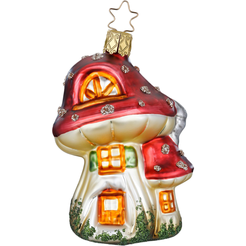 Waldgnomhütte 10cm, Pilzhaus  Inge-Glas® Christbaumschmuck