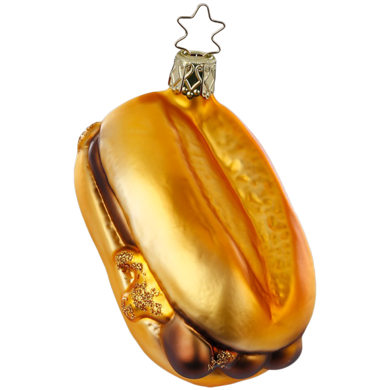 Bratwurst mit Semmel, Drei im Weggla 9cm Inge-Glas Weihnachtsschmuck Bratwurst mit Semmel, Drei im Weggla 9cm Inge-Glas Weihnachtsschmuck