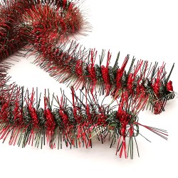 Lametta Girlande Kunststoff bicolor rot grün Ø5cm x 2m, Weihnachtsdekoration