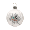 Christbaumkugel Ø6cm, großer Silberstern, Eislack weiss - Schatzhauser Weihnachtsschmuck