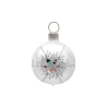 Christbaumkugel Ø4cm, großer Silberstern, Eislack weiss - Schatzhauser Weihnachtsschmuck