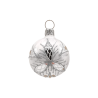 Christbaumkugel Ø4cm, Waffel silber, Eislack weiss - Schatzhauser Weihnachtsschmuck