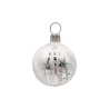 Christbaumkugel Ø4cm, Sternregen, Eislack weiss - Schatzhauser Weihnachtsschmuck