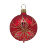 Christbaumkugel Ø6cm, rot matt, Waffelmuster - Schatzhauser Weihnachtsschmuck