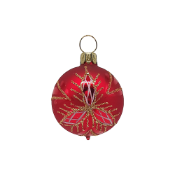 Christbaumkugel Ø4cm, rot matt, Waffelmuster - Schatzhauser Weihnachtsschmuck