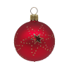 Christbaumkugel Ø6cm, rot matt, Doppelstern - Schatzhauser Weihnachtsschmuck