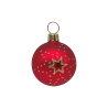Christbaumkugel Ø4cm, rot matt, Doppelstern - Schatzhauser Weihnachtsschmuck