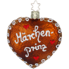 Lebkuchen Herz, Mein Märchenprinz, Pfefferkuchen Weihnachtsgebäck 9cm - Inge-Glas Weihnachtsschmuck