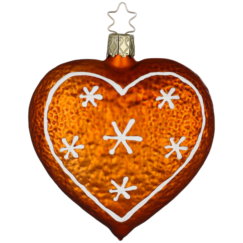Lebkuchenherz, Pfefferkuchen Weihnachtsgebäck 9cm - Inge-Glas Weihnachtsschmuck