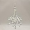 Glas Kronleuchter 16cm, Chandelier klarer Schneeglitzer - Glaschristbaumschmuck