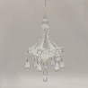 Glas Kronleuchter 16cm, Chandelier klarer Schneeglitzer - Glaschristbaumschmuck