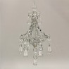 Glas Kronleuchter 14cm, Chandelier silberner Sternglitzer - Glaschristbaumschmuck