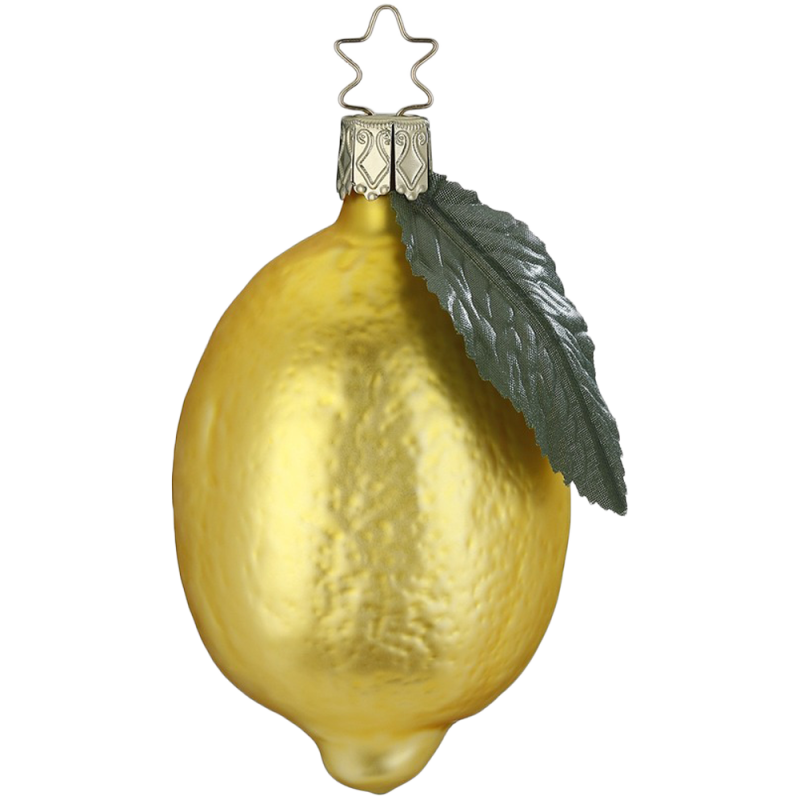 Zitrone Südfrucht 8cm - Inge-Glas Weihnachtsschmuck