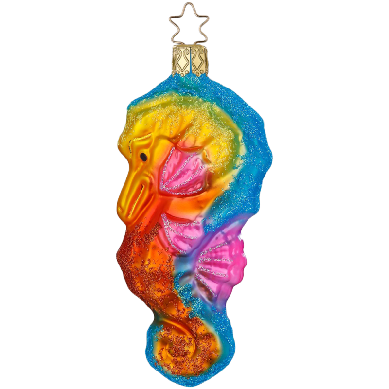 Seepferd 12,5cm kunterbunt Inge - Glas Christbaumschmuck Seepferd 12,5cm kunterbunt Inge - Glas Christbaumschmuck