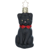 Schmusekätzchen, schwarze Katze 8,5cm Inge - Glas Christbaumschmuck