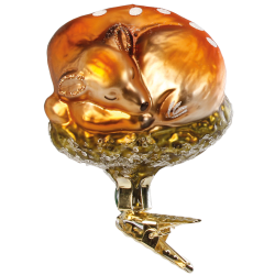 Reh, schlafendes Rehkitz 6,5cm Inge - Glas Christbaumschmuck