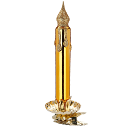 Kerze, Baumkerze gold 13,5cm, Inge Glas Weihnachtsschmuck