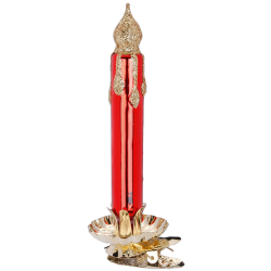 Kerze, Weihnachtskerze rot 13,5cm, Inge Glas Weihnachtsschmuck