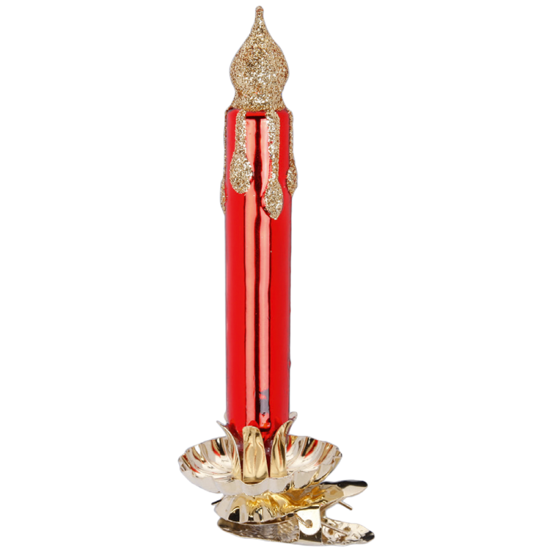 Kerze, Weihnachtskerze rot 13,5cm, Inge Glas Weihnachtsschmuck Kerze, Weihnachtskerze rot 13,5cm, Inge Glas Weihnachtsschmuck