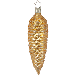 Goldener Zapfen, Tannzapfen 13,5cm, Inge Glas Weihnachtsschmuck