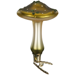 Wiesenpilz, Pilz auf Clip 9,5cm Inge-Glas® Manufaktur Christbaumschmuck