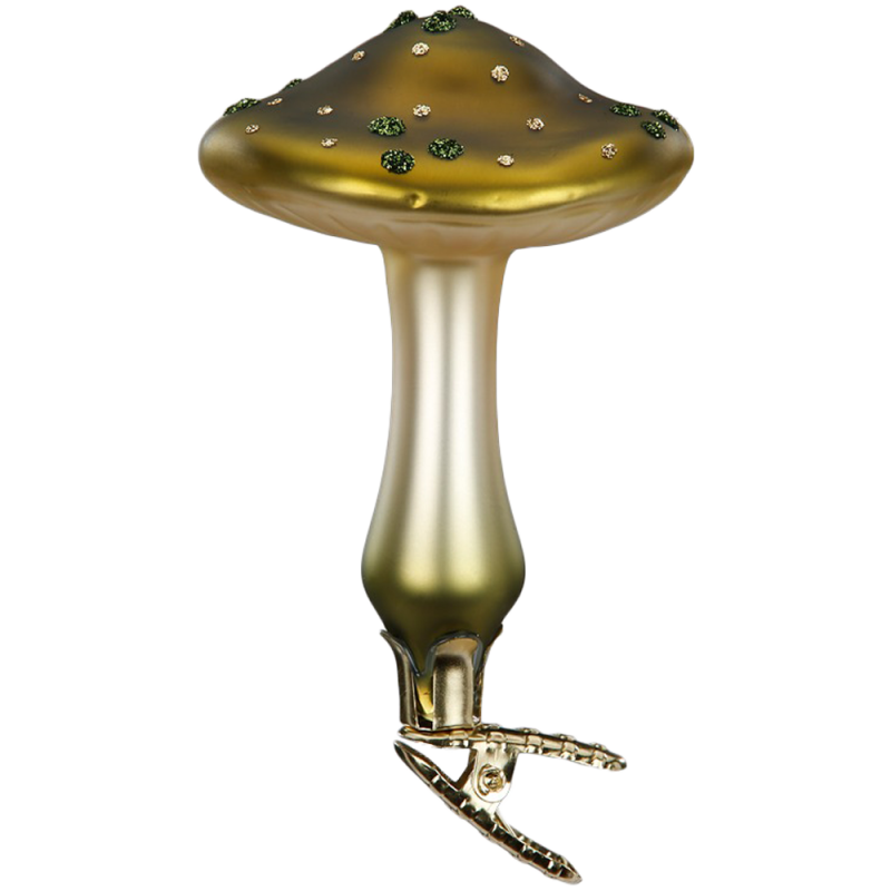 Wiesenpilz, Pilz auf Clip 9,5cm Inge-Glas® Manufaktur Christbaumschmuck