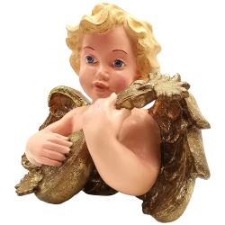 Engel mit Laute, Putto 33cm x 25cm - Goodwill Wanddekoration