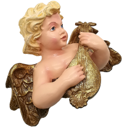 Engel mit Laute, Putto 33cm x 25cm - Goodwill Wanddekoration