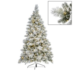 halber künstlicher Kiefer Weihnachtsbaum, verschneit, beleuchtet 350 LED, 229cm, 772 tps
