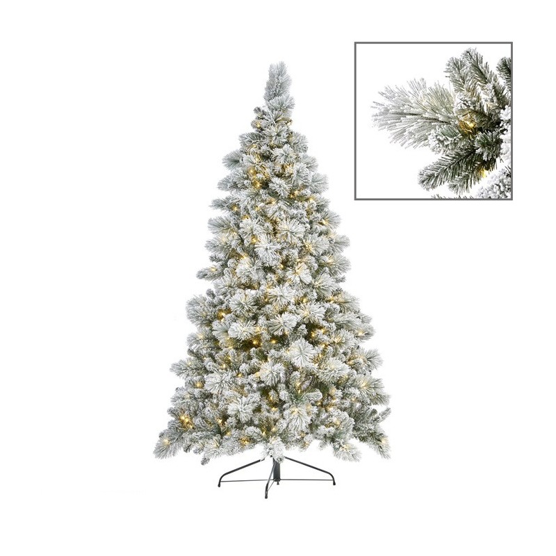 halber künstlicher Kiefer Weihnachtsbaum, verschneit, beleuchtet 350 LED, 229cm, 772 tps