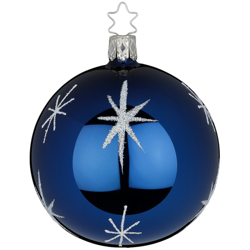 Christbaumkugel Sternentanz Mitternachtblau Ø 8cm Inge-Glas Christbaumschmuck