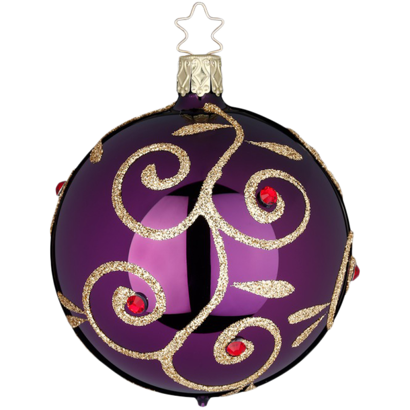 Christbaumkugel Strahlende Leidenschaft Royalviolett glänzend Ø 8cm Inge-Glas Christbaumschmuck